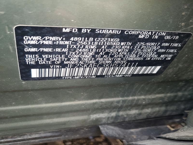 2019 SUBARU FORESTER PREMIUM 13