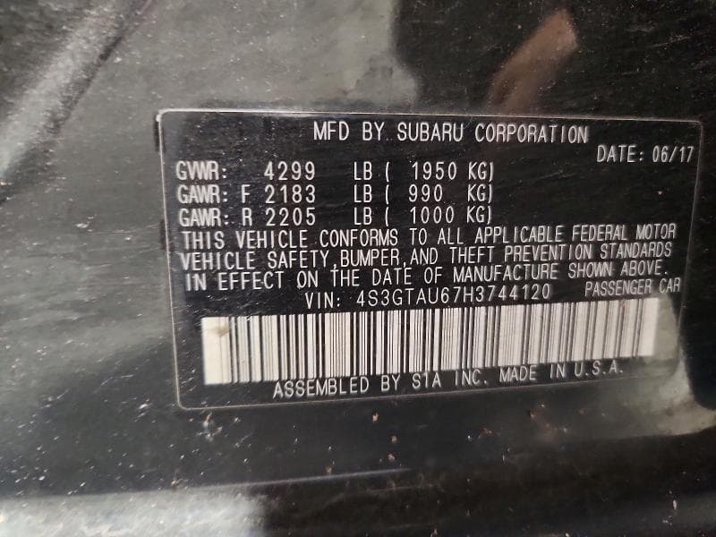 2017 SUBARU IMPREZA LIMITED 12