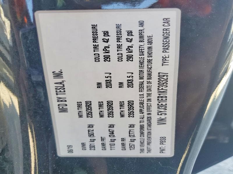 2019 TESLA MODEL 3 13