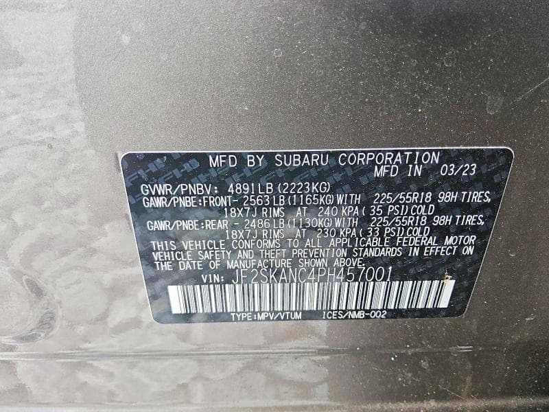 2023 SUBARU FORESTER LIMITED 13
