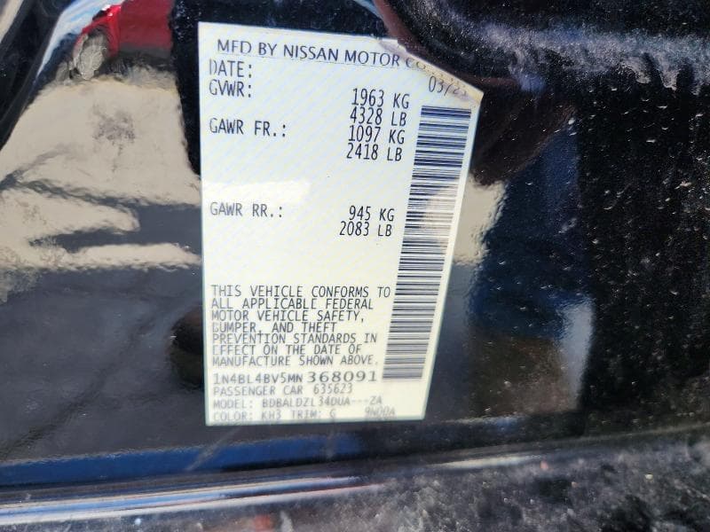 2021 NISSAN ALTIMA S 12