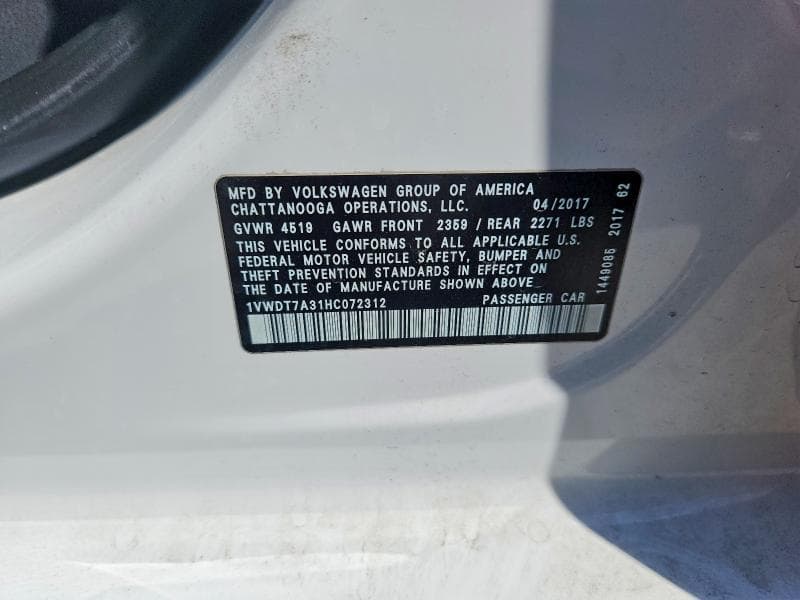 2017 VOLKSWAGEN PASSAT R-LINE 12
