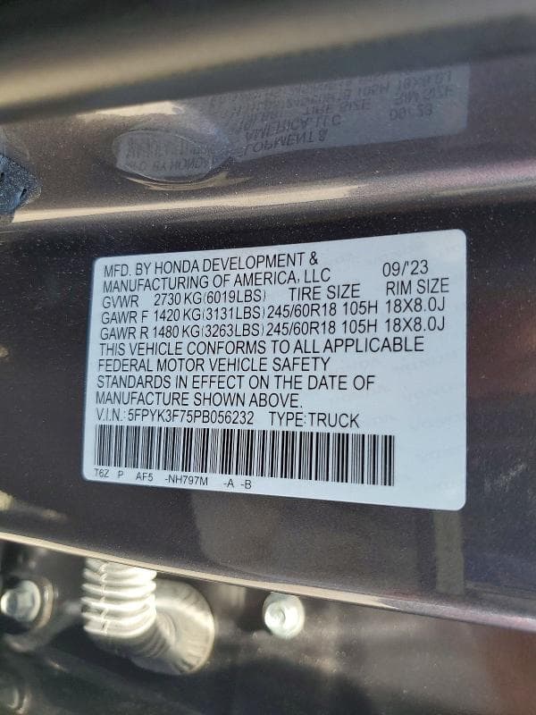 2023 HONDA RIDGELINE RTL-E 12