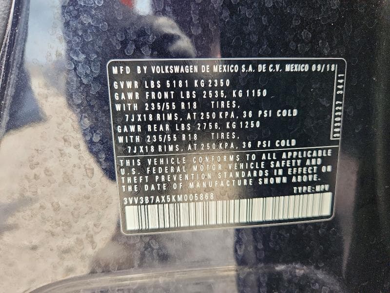 2019 VOLKSWAGEN TIGUAN SE 13