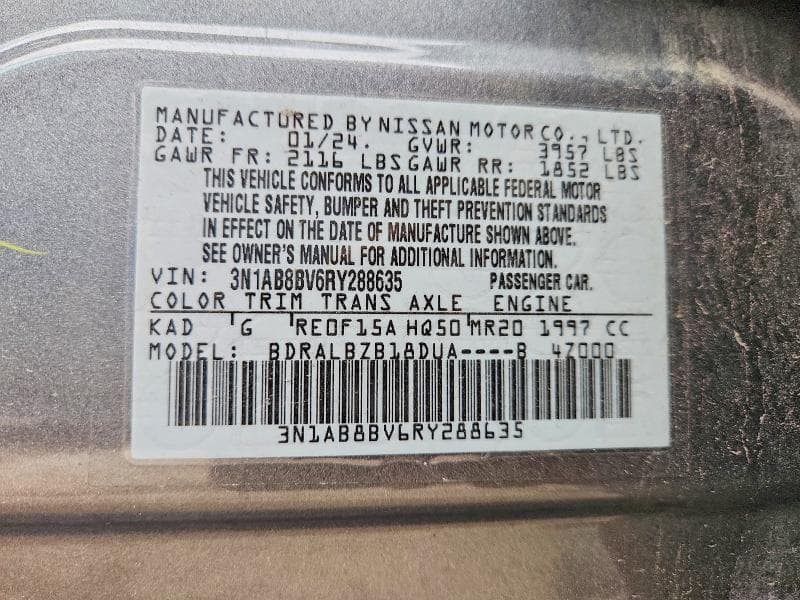 2024 NISSAN SENTRA S 12