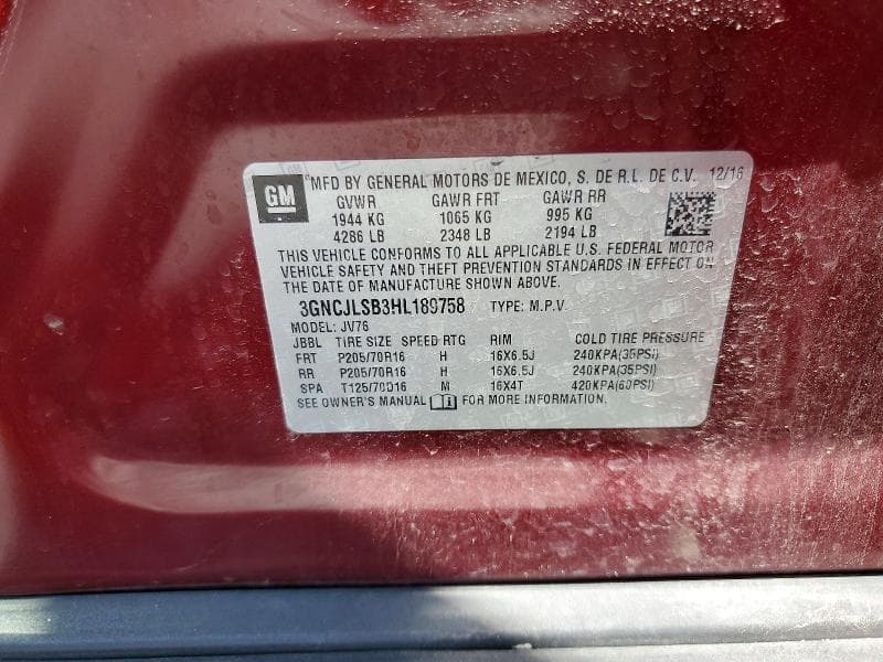 2017 CHEVROLET TRAX 1LT 13