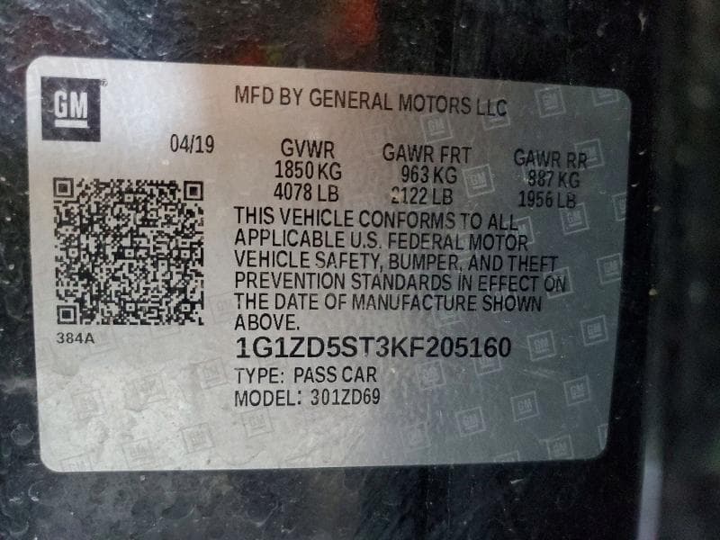 2019 CHEVROLET MALIBU LT 13