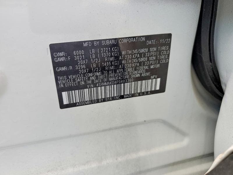 2023 SUBARU ASCENT LIMITED 13