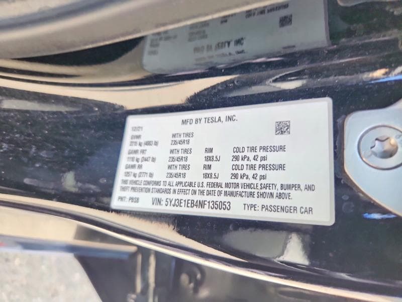 2022 TESLA MODEL 3 12