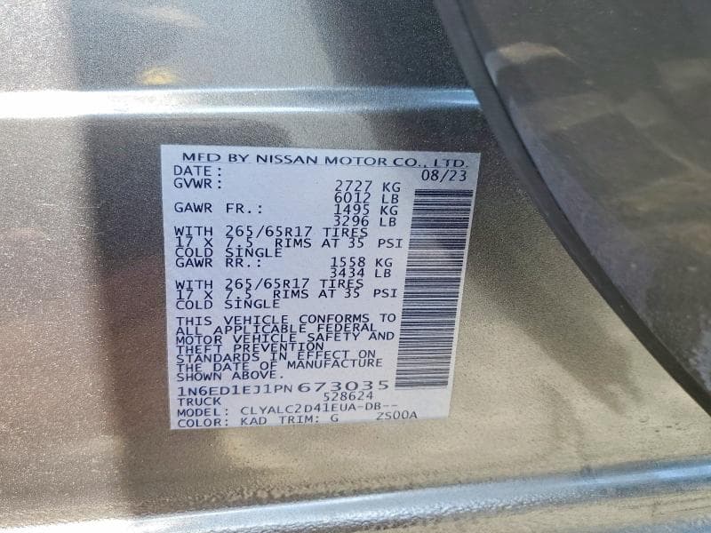 2023 NISSAN FRONTIER SV 12