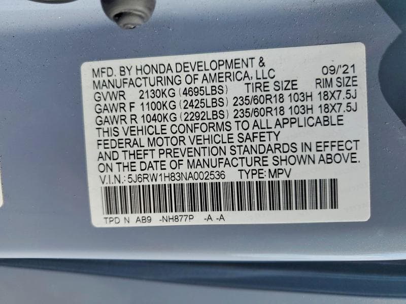 2022 HONDA CR-V EXL 12