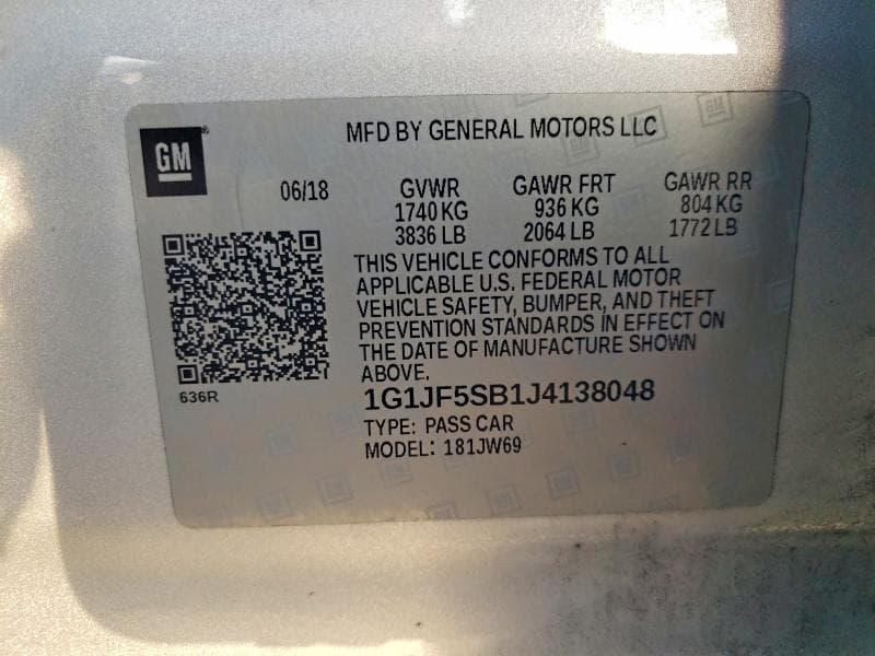2018 CHEVROLET SONIC PREMIER 12