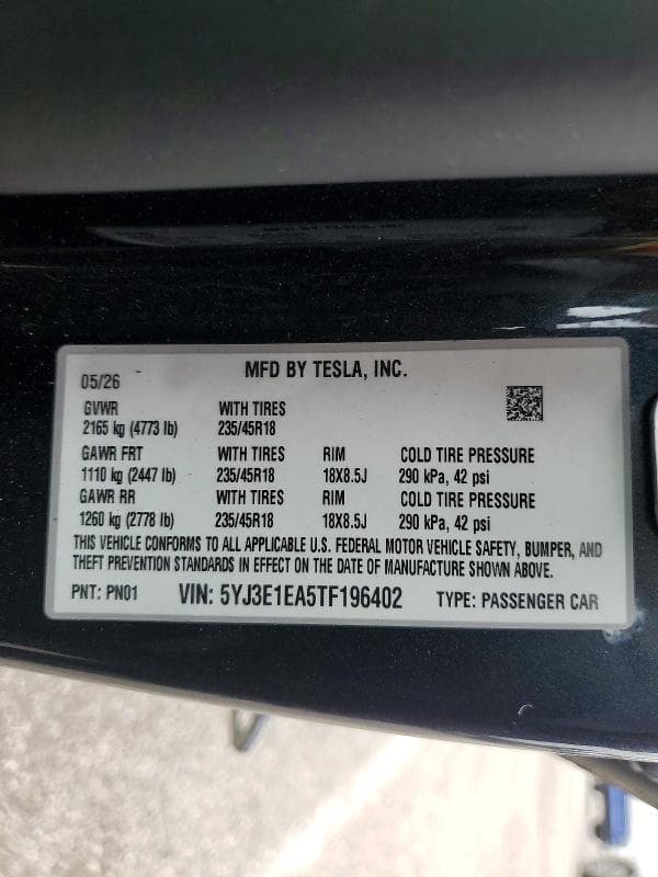 2026 TESLA MODEL 3 12