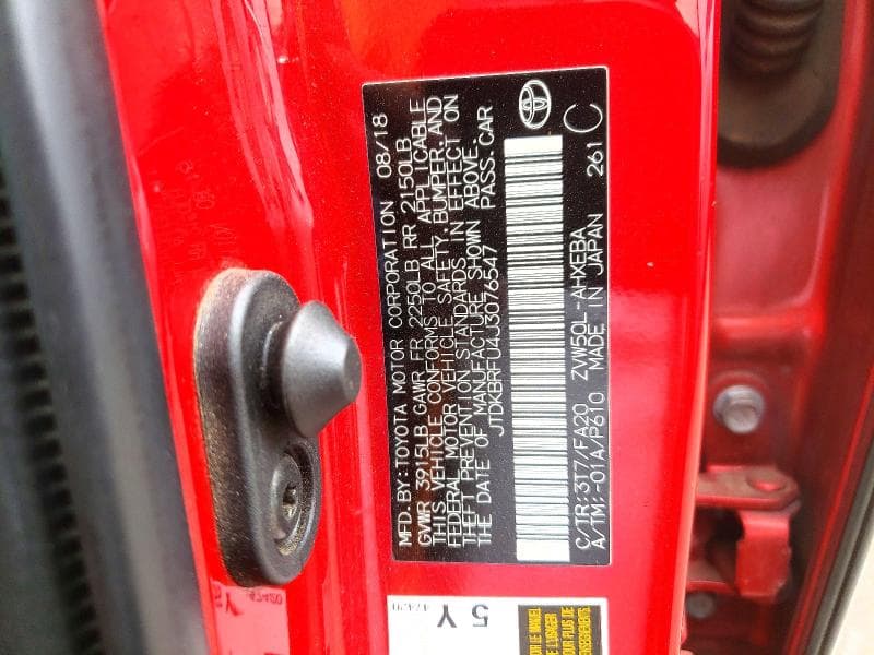 2018 TOYOTA PRIUS TWO 13