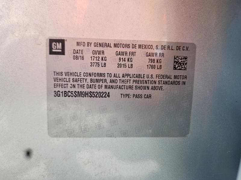 2017 CHEVROLET CRUZE LS 13