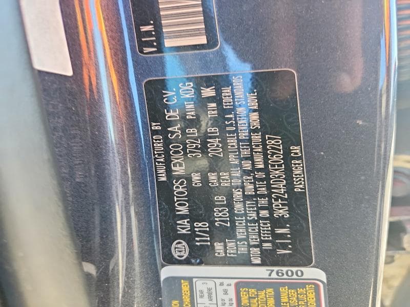2019 KIA FORTE FE 14