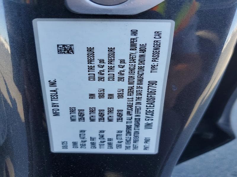 2025 TESLA MODEL 3 12