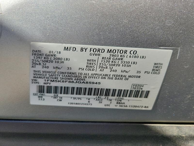 2018 FORD EXPLORER LIMITED 13