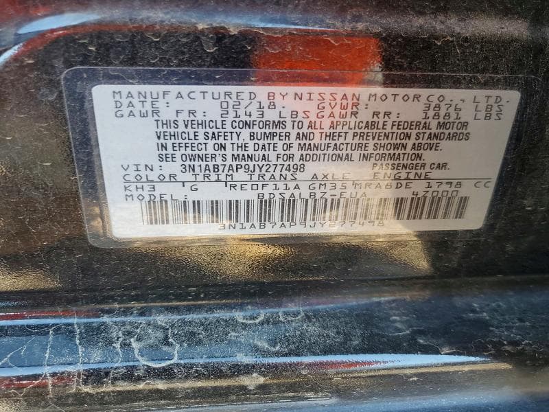 2018 NISSAN SENTRA 4D 12