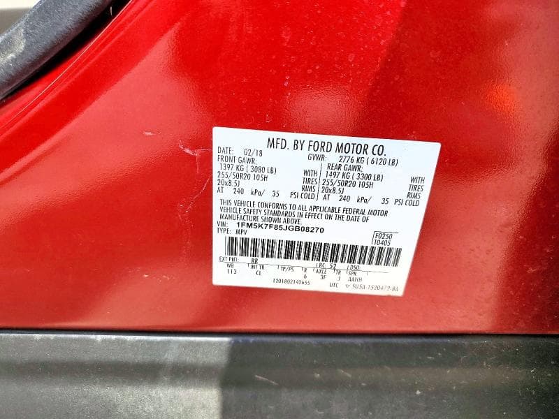 2018 FORD EXPLORER LIMITED 13