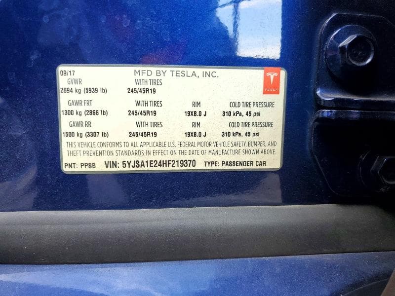 2017 TESLA MODEL S 12