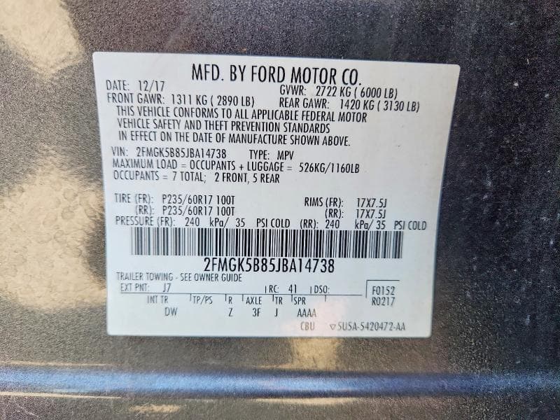 2018 FORD FLEX SE 13