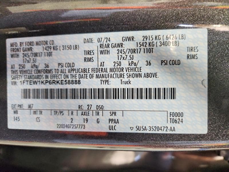 2024 FORD F150 XL 12