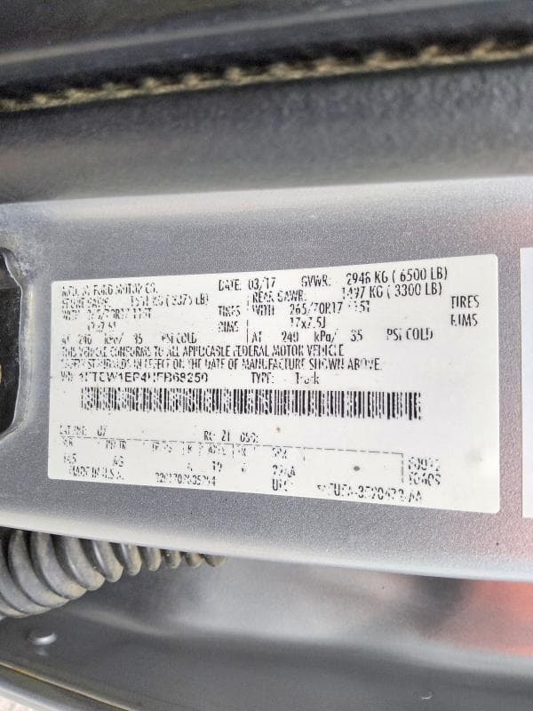2017 FORD F150 SUPERCREW 12
