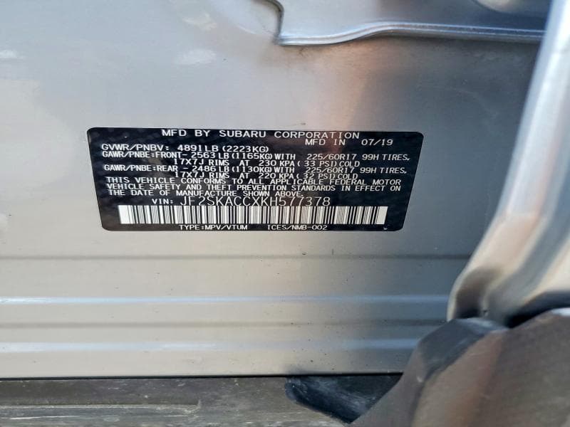 2019 SUBARU FORESTER 12