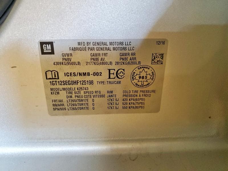 2017 GMC SIERRA K2500 SLE K2500 SLE 12