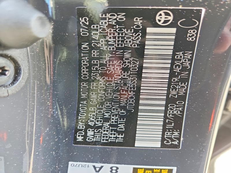 2025 TOYOTA COROLLA HYBRID LE 12