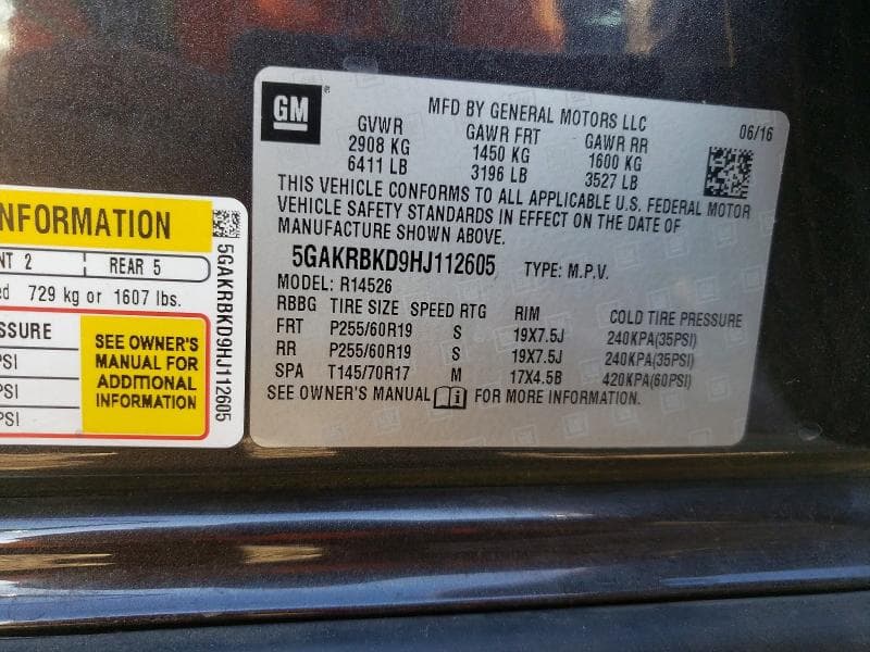 2017 BUICK ENCLAVE 13