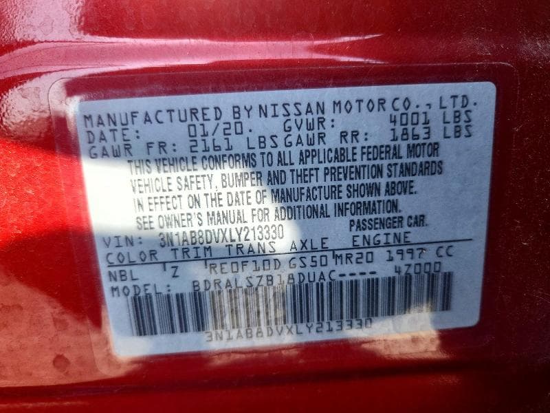 2020 NISSAN SENTRA SR 12