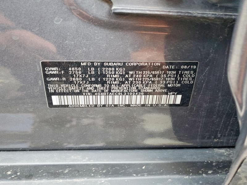 2020 SUBARU OUTBACK PREMIUM 12