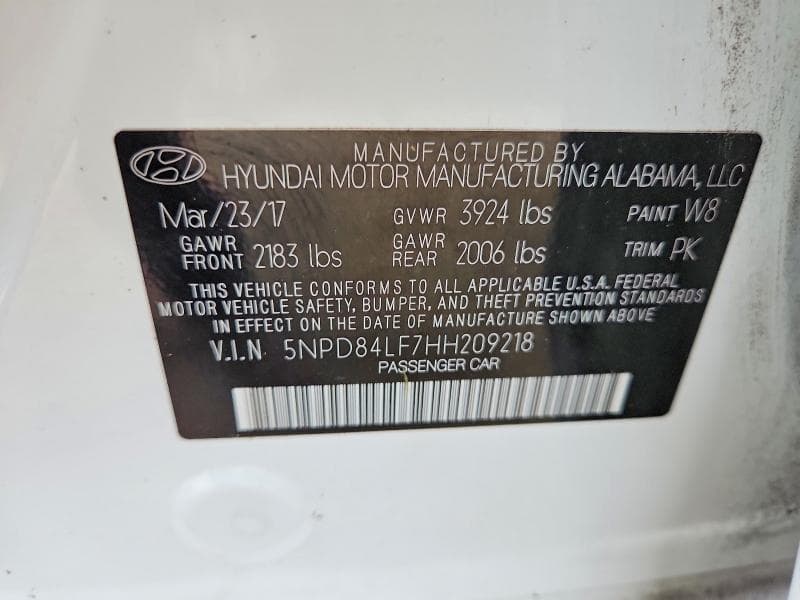 2017 HYUNDAI ELANTRA SE 13