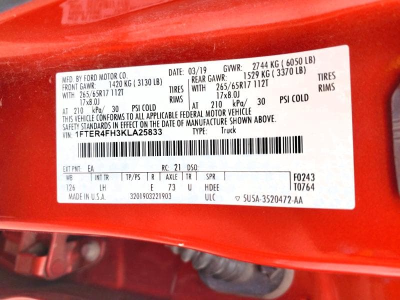 2019 FORD RANGER XL 12