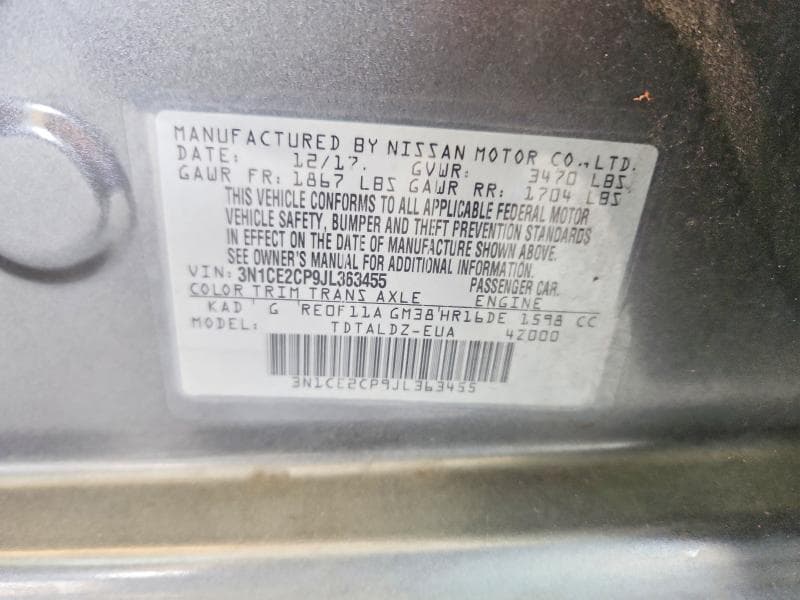 2018 NISSAN VERSA NOTE SV 12