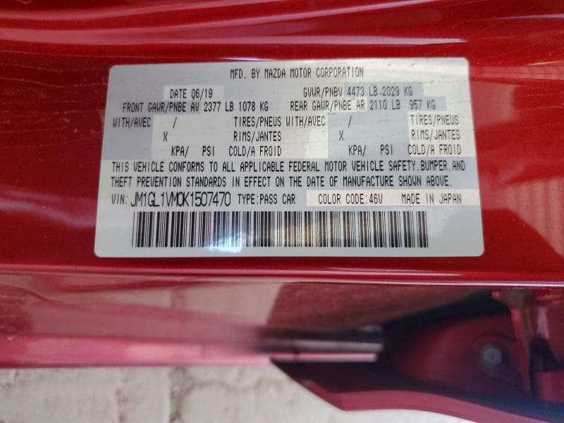 2019 MAZDA 6 TOURING 12