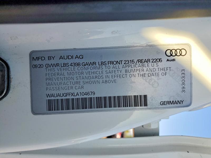 2020 AUDI A3 PREMIUM 12