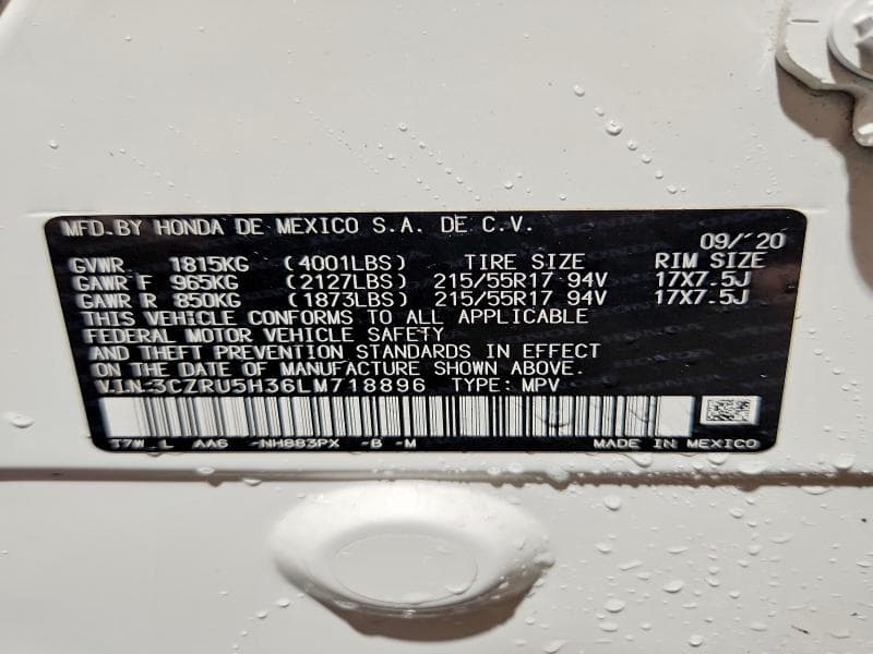 2020 HONDA HR-V LX 13