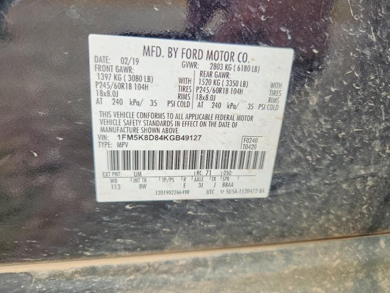 2019 FORD EXPLORER XLT 12