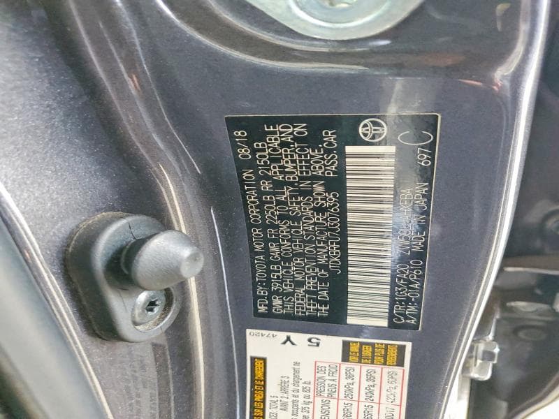 2018 TOYOTA PRIUS TWO 12