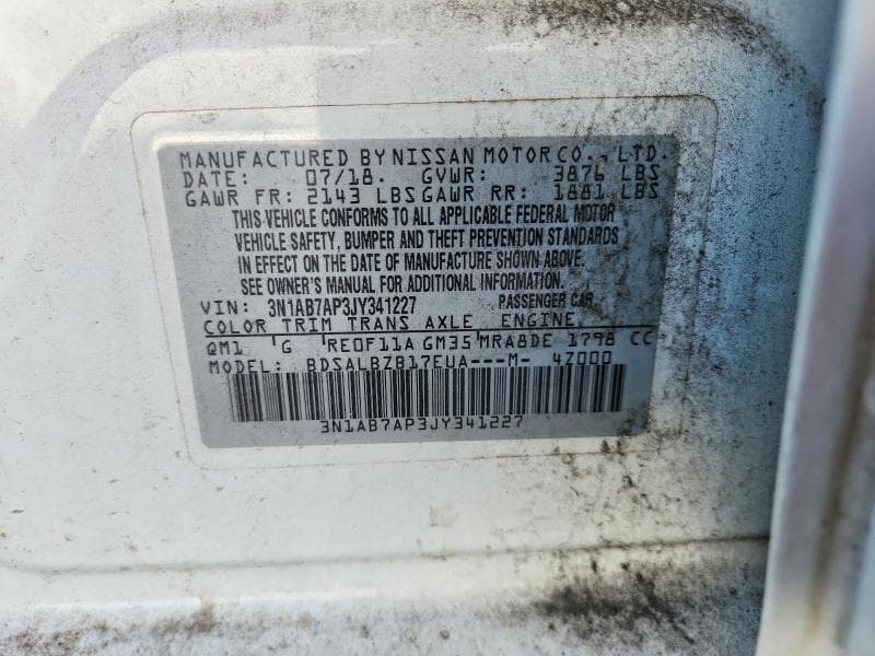 2018 NISSAN SENTRA S 12