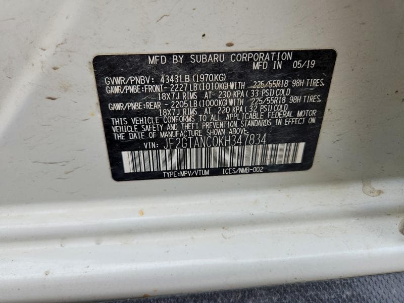 2019 SUBARU CROSSTREK LIMITED 13