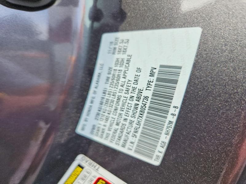 2019 HONDA ODYSSEY EXL 13