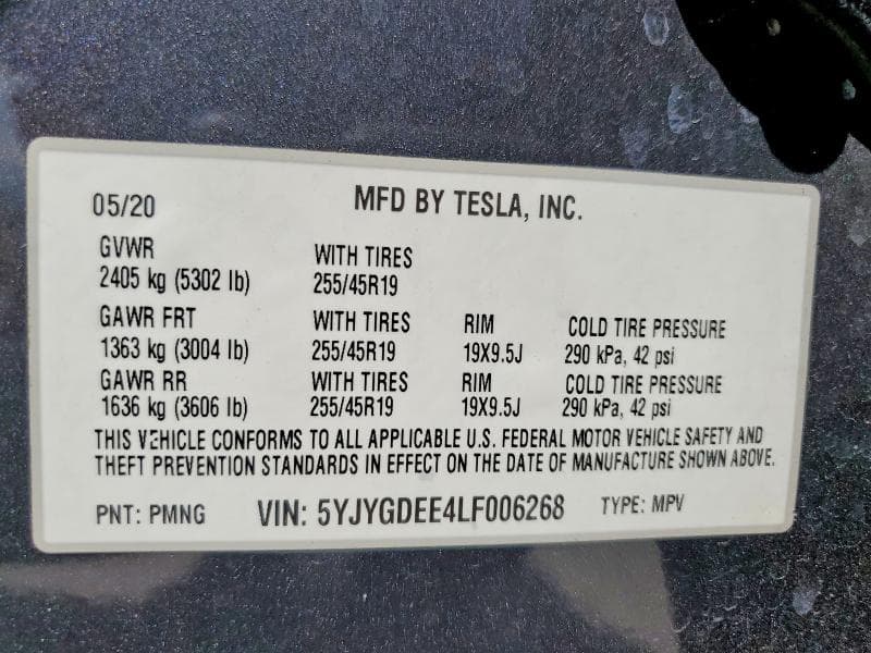 2020 TESLA MODEL Y 12