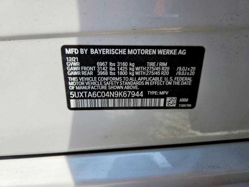 2022 BMW X5 XDRIVE45E 12