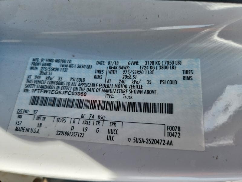 2018 FORD F150 SUPERCREW 12
