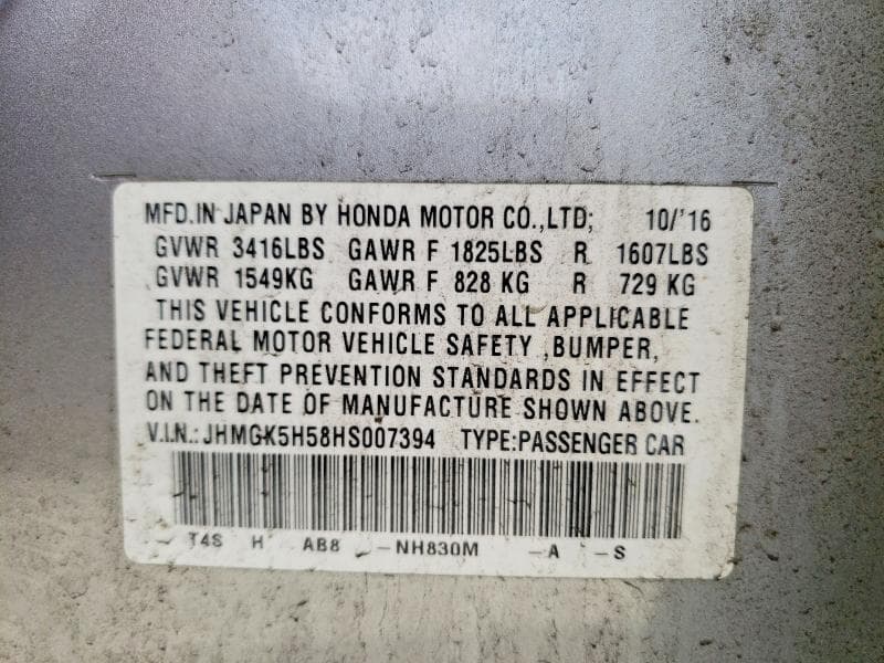 2017 HONDA FIT LX 12