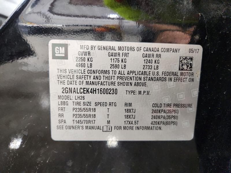 2017 CHEVROLET EQUINOX LT 13